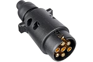 ‎BEIJISTAR BEIJISTAR Anhängerstecker 7 Polig, nach ISO 1724, mit Wasserfester Dichtung, 12V Wasserdichter 7 Poliger Anhängerstecker, 7 Poliger Hänger Stecker, für PKW LKW RV Boot Anhänger (Gummistiefel)