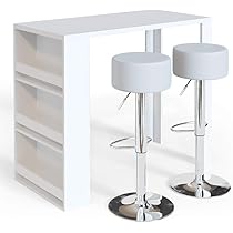 Table Haute Set De Table Style Bar Repose, Anthracite/chu00eane Doru00e9, 67x100cm Avec 2 Tabourets, Vicco Table Haute Cuisine