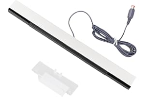 SOLRYN Barra Sensora Infrarroja con Cable Compatible con Nintendo Wii Wii U Regalos de Navidad, Barra de Sensores de Rayos Señal IR, Receptor de Señal de Sensor de Movimiento Infrarrojo con Soporte Adhesivo
