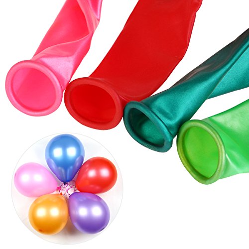 NUOLUX Sortierte Farben Luftballons mit einer blauen Ballon-Pumpe / Kompressor/Luft-Kompressor für Party, Geburtstag und andere feiern-100pcs(Random) - 6