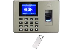 MIKONIYA Máquina de Asistencia,Máquina para Fichar,Reloj Biométrico de Asistencia, Pantalla LCD, Cable eléctrico, Memoria de 16GB, con Capacidad de 1000 Huellas Dactilares