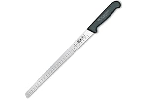 Victorinox, coltello da salmone Fibrox con lama alveolata in acciaio inox, nero, standard