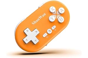 ShanWan Mini controller di gioco wireless Bluetooth per Switch, Windows, Android, iOS e PS 4 (colore arancione)