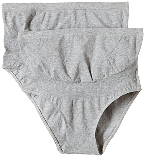 Mamalicious Women's Milly Cotton Singlet Nursing Maternity Knickers, Light Grey Melange, Size 12 (Manufacturer Size:Medium/Large)