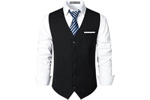PARKLEES Gilet de smoking pour homme, style hipster, style urbain, affaires, formel, coupe ajustée