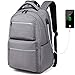 Produktbild HJX Laptop-Rucksack College Student Tasche Wasserdichte Reise Computer Rucksack Männer Und Frauen Mit Externen USB-Ladeanschluss Und Kopfhöreranschluss,LightGray