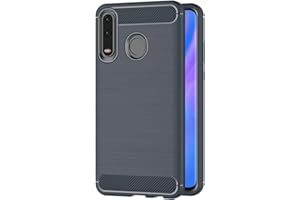 AICEK Funda Compatible Huawei P30 Lite, Azul Silicona Fundas para Huawei P30 Lite Carcasa Huawei P30 Lite Fibra de Carbono Funda Case (6,15 Pulgadas)