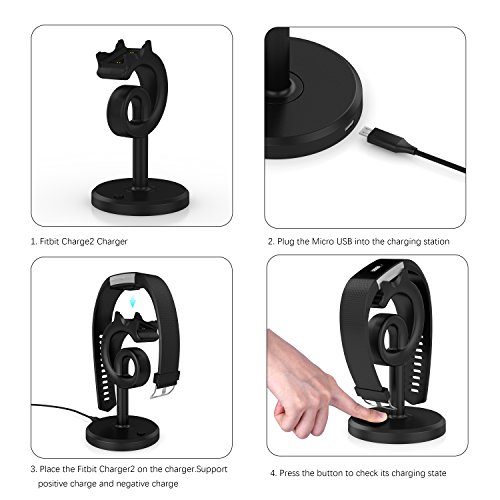 Fitbit Charge 2 Ladegerät GOOQ tragbare und rutschfeste Ladestation - 7
