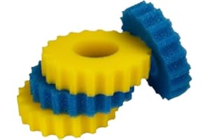 kychenBase CPF-5000 / CPA-5000 / GPF-5000 / TFP 10000 Spugne Filtro Laghetto – Spugne in Schiuma Filtrante, Ricambio Materiale Filtrante (2 x Blu Grossolana, 2 x Gialla Fine, Ø 260 mm)