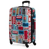 Maleta Trolley mediana de la firma ITACA. Mango telescópico y 4 ruedas giratorias 360º. Diseño exclusivo. Ideal para estudiantes.