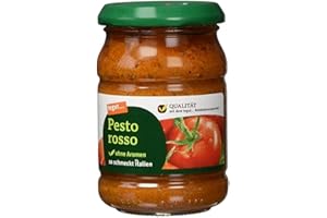 TEGUT… REINHEITSVERSPRECHEN tegut... Pesto Rosso – Grana Padano Käse - aromatischer Geschmack - wiederverschließbar, 1 x 190 g