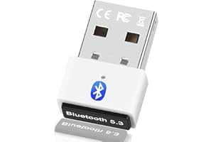 XIEANDKONG USB Bluetooth 5.3 Dongle de l'adaptateur pour PC, Longue Distance / 100m Adaptateur Bluetooth USB Dongle Bluetooth récepteur Bluetooth pour écouteurs Clavier Souris Prend Charge (White)