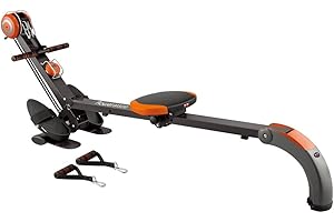 Body Sculpture BR3010 Rower and Gym | Adjustable Resistance | Built-in-Gym | Folds | Free DVD | Track Your Progress | More, Red / Black, One Size
