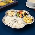 Happy Hues® Stainless Steel Divided Meal Plate Tray-3 Compartments Dinner Dish for Baby (Paw)