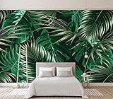 Nordisches Einfaches Schwarzweiss-Tropisches Pflanzenschildkrötenblatt-Hintergrundwandbild, 400Cmx280Cm