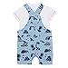 Bluezoo Kids Baby Boys' Blue Dinosaur Print Dungarees And T-Shirt 12-18 Months