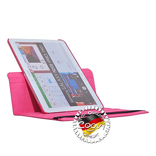 COOVY® 360° ROTATION COVER FÜR SAMSUNG GALAXY NOTE PRO 12.2 SM-P900 SM-P901 SM-P905 SMART HÜLLE TASCHE ETUI CASE SCHUTZ STÄNDER Farbe hotpink - 3