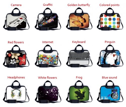 MySleeveDesign Laptoptasche Notebooktasche mit Tragegurt f  r 13 3 Zoll   14 Zoll   15 6 Zoll   17 3 Zoll - VERSCH  DESIGNS - Paris Stamp  15 