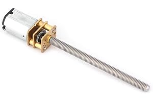 VIAGASAFAMIDO Motor de Engranajes N20, Mini Motor de Reducción de Velocidad Dc con Eje M4 55Mm, 60Rpm, Rueda dentada de Metal, Tornillo de Bola de Plomo, Motorreductor
