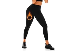 Leafigure Thermo Leggings Damen High Waist, Blickdicht Schwarze Fleece Leggings für Sport Gym Yoga