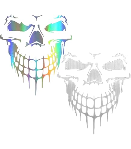 Sticker Crâne Tête De Mort – Vinyle Brillant – Pour Voiture, Moto, Tuning – 1 Pièce