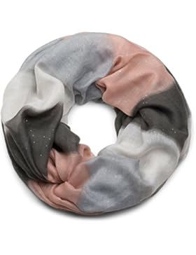 styleBREAKER Glitzer Loop Schal mit Streifen Farbverlauf Muster, Schlauchschal, Tuch, Glitzerschal, Damen 01017048