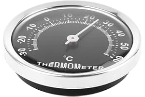 PEOSAARD thermomètre de voiture mini thermomètre en voiture de 58 mm, jauge mécanique de température analogique avec autocollant en pâte