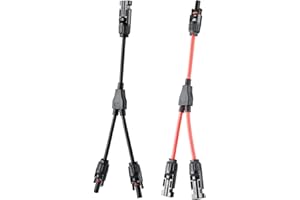 SARONIC Solar Y Branch Connector 1 to 2 M/FF & F/MM for Parallel Photovoltaic Connection Solar Panel Cable Connector, Photovoltaic Connector (1 Red+1 Black)