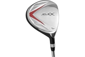 JELEX Driver de golf/bois Main droite en acier inoxydable et aluminium pour droitier, longueur : 108-115 cm, angle de liaison : 56-58 °, poids : 420 g, avec poignée ergonomique en caoutchouc, facile