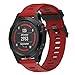 Produktbild Armband für Garmin Fenix 5X GPS Uhrenarmband, MuSheng Silikon Sport Weich Uhrenband Smartwatch Ersatzband mit Edelstahl Schnalle Band, Mehrfarbig (Rot)