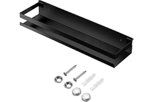 YANYYGu Rostfreie Metall-Aufbewahrungsschweberegale Wandmontierte Rechteckige Regale für Badezimmer, Küchen und Waschküchen (40cm Schwarz)