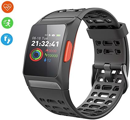 RimeU Fitness Activity Tracker Smartwatch with 1.3 Inch Large IPS Colorful Touch Screen GPS Tracker Bluetooth 4.2 Sports Bracelet IP67 Waterproof Pedometer Heart Rate Sleep Monitor Alarm Wristwatch Multi-Sport Modes for Android iOS Samsung LG Xiaomi Moto iPhone Gift for Women Men Friends Kids Parents