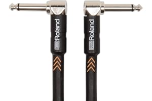 Roland Black Series kabel patch/ – kabel patch/ – kątowa wtyczka jack 6,3 mm, długość: 15 cm – RIC-BPC