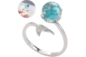 WUDI 1pc Bague réglable sirène ouvert Anneaux Argent 925 Enroulable Corde Twisted Band Anneaux (Bleu)