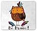 Produktbild Be Brave Mouse Pad, Tribal Style Owl Says Be Brave Aztec Bohemian Feathers Primitive Style Cartoon, Standard Size Rectangle Non-Slip Rubber Mousepad, Multicolor