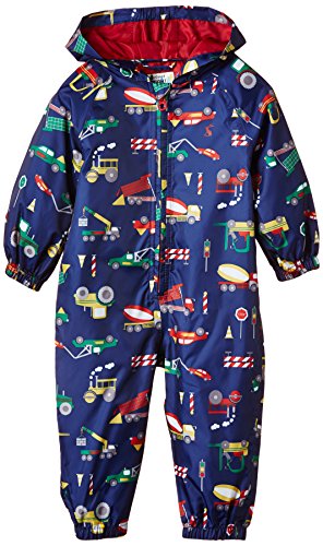 Joules Baby-Boys Splash Snowsuit, Blue (Diggers), 12-18 Months