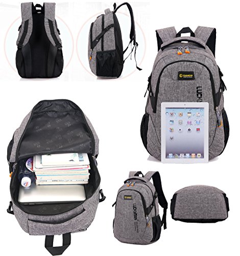 Sac à dos d'école en nylon très moderne, pour ordinateur portable, unisexe - Sac à dos de sport sympa - Sac à dos de voyage, unisexe Large Red