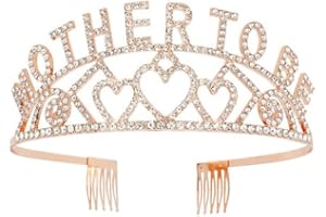 Losuya Mother to Be Tiara Krone Mummy to Be Krone Herzen Niedliche Stirnbänder für Babyparty Party Dekoration (Roségold)