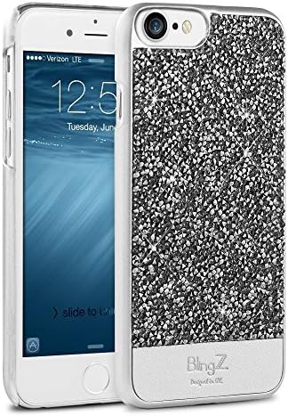 iPhone 7 Case, iPhone 8 Case, BlingZ.® 3D Swarovski Elements Sparkle Crystal Diamond Rhinestone Bling Bling Case Cover for iPhone 7 and iPhone 8 - Silver