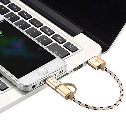 (3Pack) Lightning Cables Miger 0.5Ft USBLink Duo Short 2 in 1 Sync and Charge Cable with Lightning & microUSB for iPhone, iPad /iPod and Samsung, Nexus, Nokia, Sony, HTC & more - 7