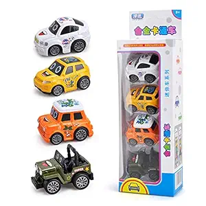 EDTara Kids Cartoon Shape Pull Back Alloy Cars Toys Set [Four in one] B