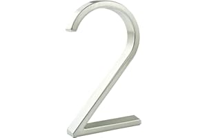 ‎HASWARE HASWARE Schwebendes Hausnummernschild: 5 Zoll (12cm) modernes Türschild – auffällig für Straßennummern (2, Silber)