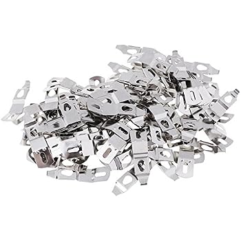 12 Stück Spiegelhalter-Clips Aus Metall, Silber, Mit Schrauben – Für Rahmenlose Spiegel & Werbetafeln