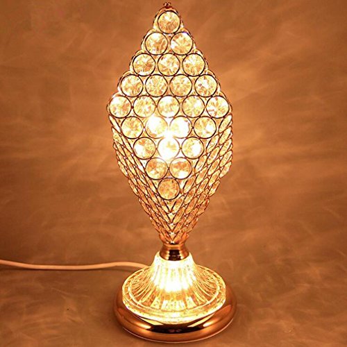 Preisvergleich Produktbild XIAOJIA Tischleuchte Europäisches Schlafzimmer am Bett Tisch Lampe, moderne einfache Hochzeit Geschenk Creative warm Crystal Lights, 3 optional , C