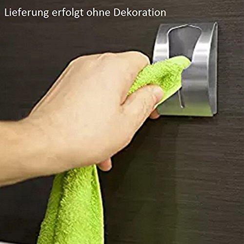 Handtuchklemme Selbstklebend aus Edelstahl 75 x 50 mm in Silber (2stk) - 4