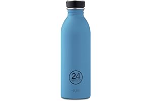 24BOTTLES Urban Bottle - Borraccia 500 ml Acciaio Inox, Bottiglia con Tappo 100% Ermetico Ultraleggera, Borraccia Palestra senza BPA, Borracce Ecologiche Design Italiano [NON Termica], Powder Blue