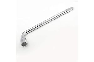 TopHomer 19MM Lug Wrench Chrome Vanadium Steel L-Type Wheel Nut Wrench Hex Key Socket Spanner Ideal for Repair Car