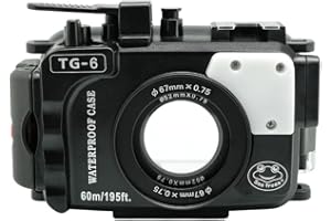 HOLAFOTO SeaFrogs Carcasa subacuática para Olympus Tough TG-6 [60m/195 pies] Estuche de Buceo Impermeable para Olympus TG6, con Sensor de detección de Fugas Incorporado, Interfaz de Bomba de vacío-Negro