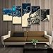 Produktbild XLST HD gedruckt 5 Stück Leinwand Kunst Rauch und Wunder Alter bart Mann Drucke Vintage Wand Bilder für Wohnzimmer Modern,B,40X60X240X80X240X100X1