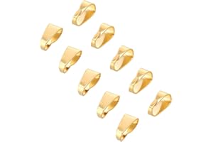 UNICRAFTALE 80pcs Or Pendentif Pincement Acier Inoxydable Attache Pendentif Belieres pour Pendentif Connecteurs Crochet Pendentif Fermoirs pour Collier Bijoux DIY Artisanat Faire 7x3.5x3.2mm